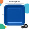 Party Solids 9" Dark Blue Square Plates Disposable Party Plates 50 Pcs Heavy Duty Dark Blue Square Paper Plates Heavy Duty 350 GSM For Picnics, Party's, Dinners, Desserts, Birthdays & Everyday view 2