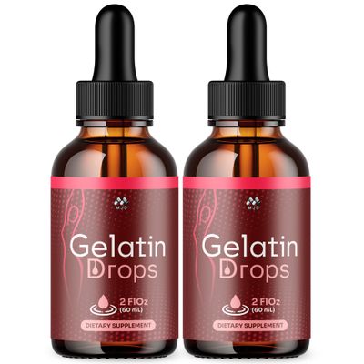 (2 Pack) Gelatin Drops, Official Gelatin Supplement Formula (60 Servings)