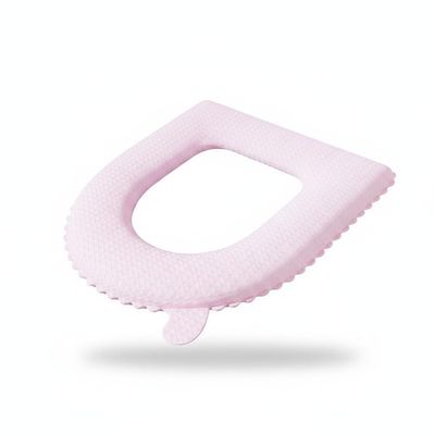 SiaBiced Waterproof Foam Toilet Seat Cover Cushion with Handle, Universal Toilet Seat Pad/V/ & s, Adhesive type - Plain pink