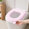 SiaBiced Waterproof Foam Toilet Seat Cover Cushion with Handle, Universal Toilet Seat Pad/V/ & s, Adhesive type - Plain pink view 3