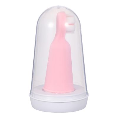 SOESFOUFU Silicone Toothbrush with Three-Sided Design and Soft Bristles, Finger Sleeve Toothbrush for Newborns, Gentle Tongue and Teeth Cleaning Tool in Pink