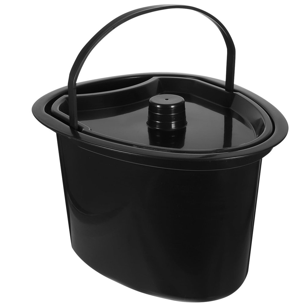 LIFKOME Portable Plastic Chamber Pot with Lid 5l Capacity Urinal Spittoon for Disabled and Patients Easy to Carry Convenient Design for Bedside and Travel Use