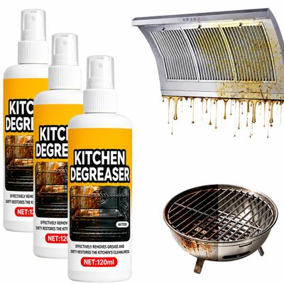 Oven Cleaner, 2026 New Kitchen Degreaser, Greasekiller Spray Grill Cleaner, Heavy Duty Degreaser, Multi-Use for Grills,Oven, Air Fryer, Home & Commercial Kitchen (3pcs, 120ml)