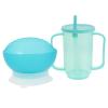 GALPADA Adaptive Spill Proof Feeding Cup and Scoop Bowl Set for Elderly and Disabled with Double Handles, Leakproof Plastic Design, Comfortable for Mealtime and Convalescent Care view 1