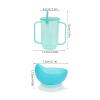 GALPADA Adaptive Spill Proof Feeding Cup and Scoop Bowl Set for Elderly and Disabled with Double Handles, Leakproof Plastic Design, Comfortable for Mealtime and Convalescent Care view 2