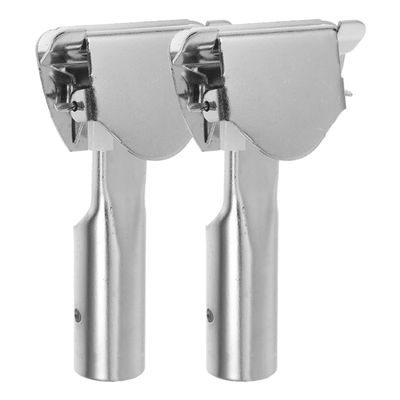 IWOWHERO 2pcs Iron Mop Rod Chuck Replacement Clips with Ergonomic Handle and Dust Control Design, Mop Head Clamp Attachments for Commercial Use in Shopping Malls and Offices