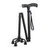 Folding Walking Cane with Dual Handle, Adjustable Height Walking Stick, Aluminum Alloy Mobility Aid with Pivoting All-Te view 1