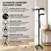 Folding Walking Cane with Dual Handle, Adjustable Height Walking Stick, Aluminum Alloy Mobility Aid with Pivoting All-Te view 3