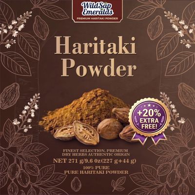 Haritaki Powder Terminalia Chebula, 9.56 oz Plastic Pouch