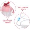 POPETPOP Cup Experience and Drinking Soup Comfortable for Water for 300ml Nursing Straw with Spill Proof Lid and Easy to Hold Silicone Handle, Elderly Bedridden Patients view 3