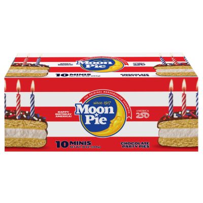 MoonPie America's Birthday Chocolate Mini Party Pies Marshmallow Snack Cakes for America 250 Celebrations - 10 Count
