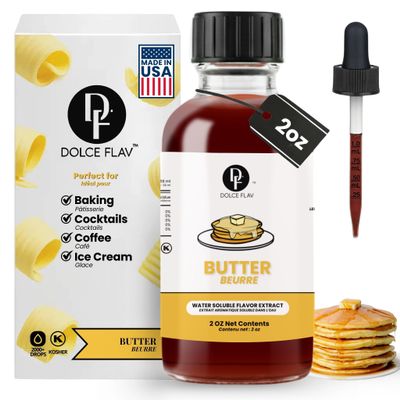 Dolce Flav Natural Butter Extract | 2 Oz. | Premium Flavoring for Cakes, Cookies, Popcorn & Baked Goods