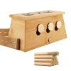moxibustion Box, Solid Wood Massager, with Moxa Stick Portable Household Whole Body Universal Ai Zhu Remove(3 Holes,Bamboo) view 1