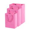 SRJUSV 20Pcs Solid Color Paper Shopping Gift Bags With Handles For Small Business Gifts Flower Wrapping Milk Tea And Coffee Cups(Pink,26x10x21cm) view 1