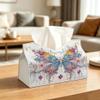Large Diamond Painting Tissue Box Cover for Adults - DIY Diamond Art Tissue Box Kit with PU Leather Storage Holder,Home Decor Craft Gift for Women,9.4x6.3x5.1 Inches(Ornate Floral Big Butterfly) view 3