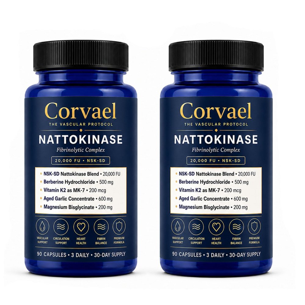 Ionix Labs Corvael Nattokinase 20000 Fu, Corvael Nattokinase Fibrinolytic Complex, Gluten Free, Non-GMO, for Daily Wellness Support (2pcs)