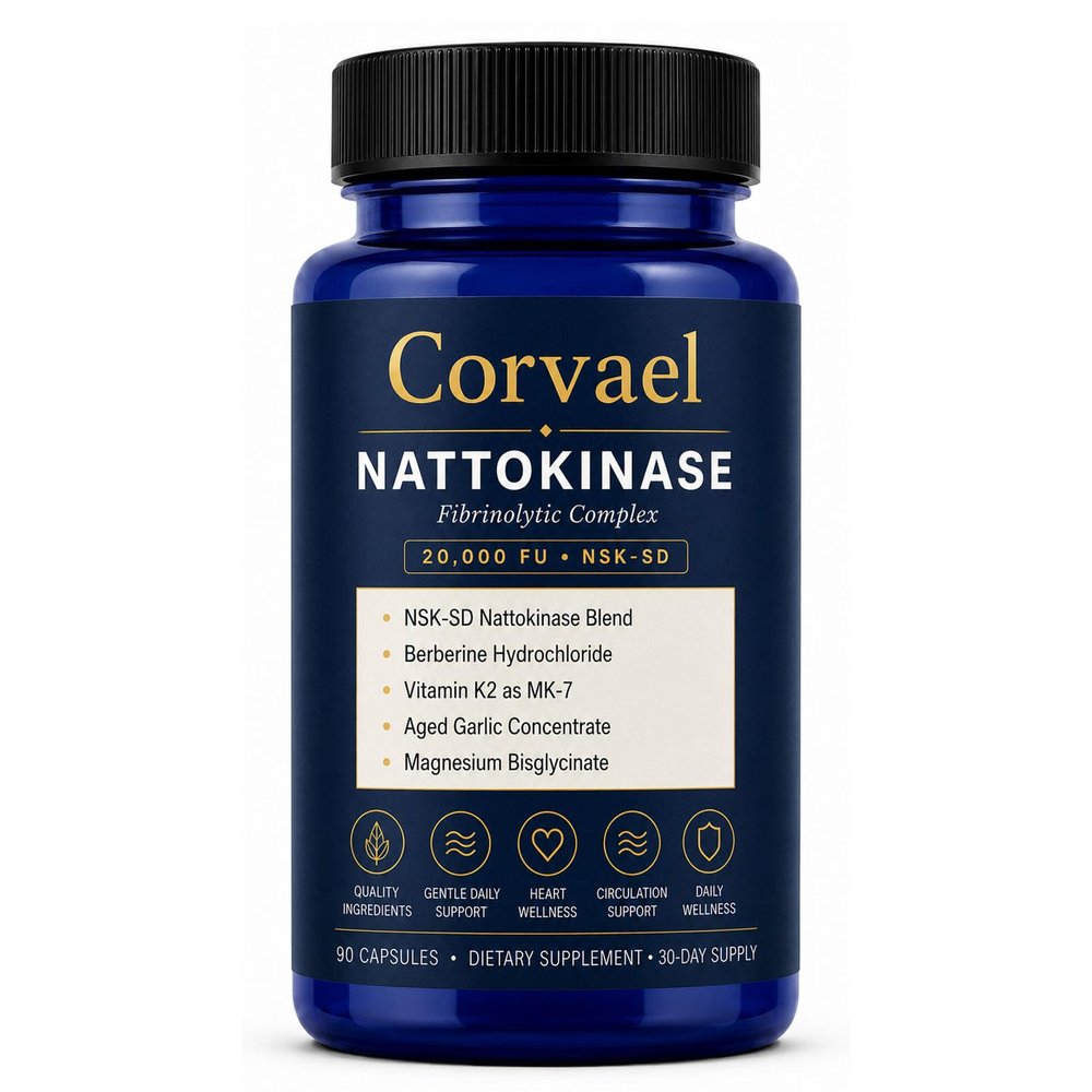 Ionix Labs Corvael Nattokinase 20000 Fu, Corvael Nattokinase Fibrinolytic Complex, Gluten Free, Non-GMO, for Daily Wellness Support (1pc)