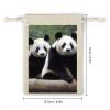 WSOIHFEC Panda Burlap Gift Bags Party Favor Bags 8PCS view 2
