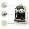 WSOIHFEC Panda Burlap Gift Bags Party Favor Bags 8PCS view 3