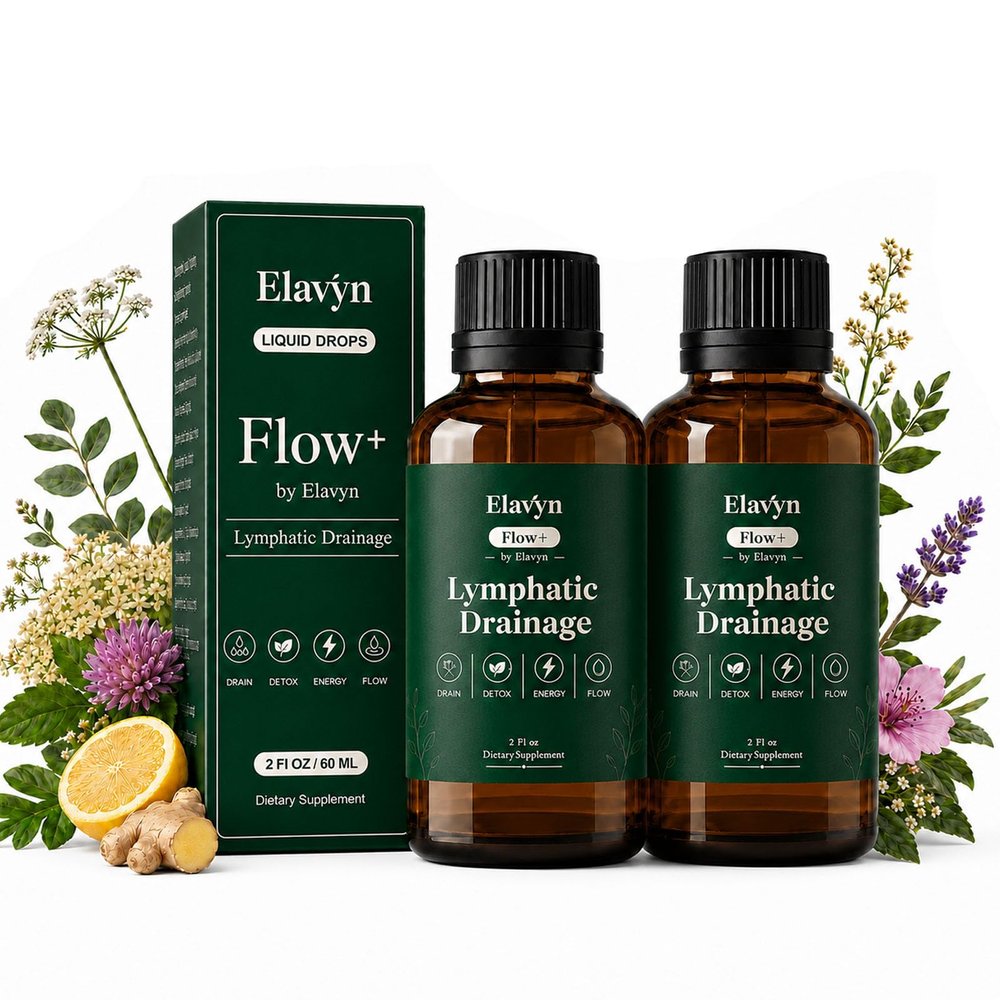 Ionix Labs Elavyn Lymphatic Drainage, Flow+ by Elavyn 6-in-1 Plant-Based Botanical Blend (2pcs)