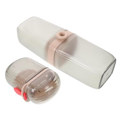 OKUMEYR Travel Toothbrush Holder and Mouthwash Cup Set with Soap Box, Portable and Compact Design, Plastic Pp and Pet Material for Bathroom and Travel Use
