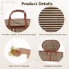 6 Set Empty Gift Baskets with Handles, Woven Storage Basket Kit, Clear Bags, Bows, Cards Included, Bulk Wrapping Baskets for Birthday, Shower, Housewarming, Holiday view 3