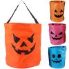 Deskium 4 Pcs Halloween Pumpkin Candy Bags with Lights, LED Trick or Treat Buckets, Reusable Polyester Tote for Party Favors, Present Bags, 10.0 x 11.8 in, Red Orange Violet Blue view 1