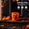 Deskium 4 Pcs Halloween Pumpkin Candy Bags with Lights, LED Trick or Treat Buckets, Reusable Polyester Tote for Party Favors, Present Bags, 10.0 x 11.8 in, Red Orange Violet Blue view 2