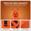 Deskium 4 Pcs Halloween Pumpkin Candy Bags with Lights, LED Trick or Treat Buckets, Reusable Polyester Tote for Party Favors, Present Bags, 10.0 x 11.8 in, Red Orange Violet Blue view 3