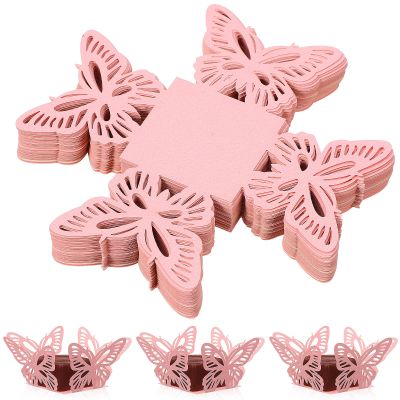 WRITWAA 50 Pcs Wedding Candy Boxes Paper Butterfly Shape Candy Containers Easy to Assemble and Use for Parties and Birthdays Elegant and Delicate Favor Packaging