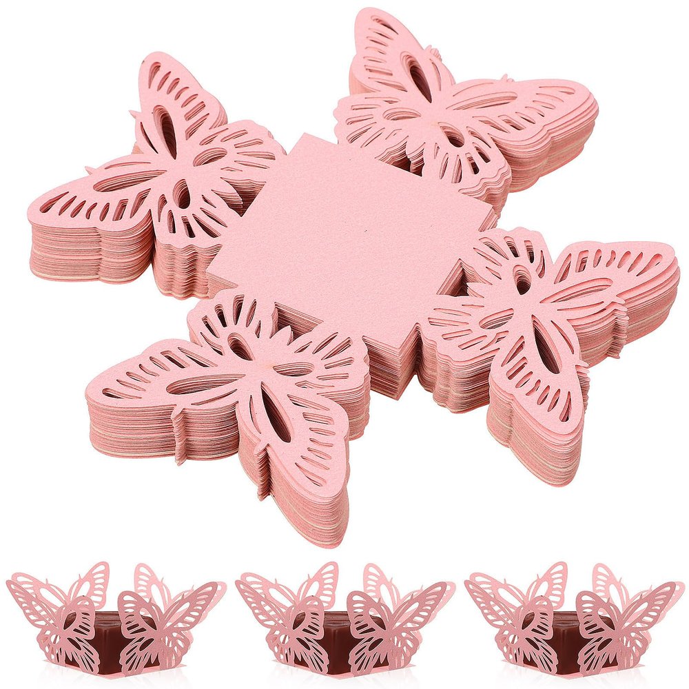 WRITWAA 50 Pcs Wedding Candy Boxes Paper Butterfly Shape Candy Containers Easy to Assemble and Use for Parties and Birthdays Elegant and Delicate Favor Packaging
