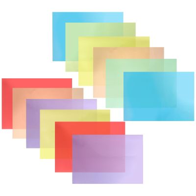 Abaodam 14 Sheets Colored Cellophane Paper for DIY Crafts, Vibrant Pvc Craft Sheets Translucent Colors, Sturdy and Resistant to Damage, for Handmade Creations and Artistic Projects