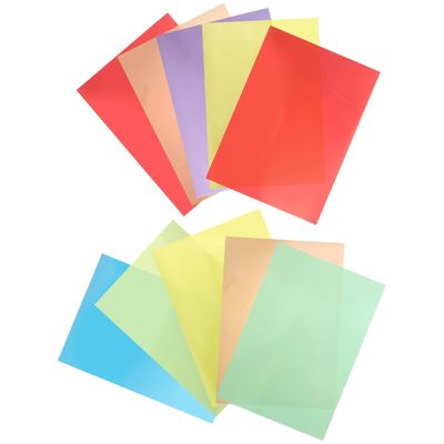 HEATSHAKING Hard Sheets for DIY Projects and Handmade Creations Vibrant Colors 14 Sheets Colored Cellophane Pvc Material and Sturdy Craft Paper