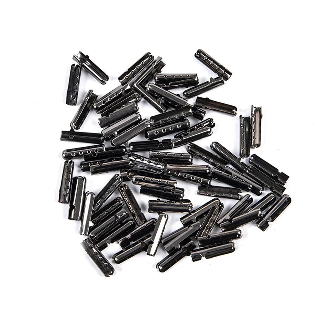 ianufu 400PCS Head Aglets DIY Shoelaces Repair Shoe Lace Tips Replacement End Shoes Rope Cip Tail Clamp Bullet