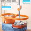 This Spin Mop Bucket Set for Home - 360 Spinning Mop and Bucket with Detachable Splash Guard Spin Basket - Floor Cleaning System for Hardwood, Wood, Laminate, Tile,5 Mop Pads Refill view 2