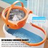 This Spin Mop Bucket Set for Home - 360 Spinning Mop and Bucket with Detachable Splash Guard Spin Basket - Floor Cleaning System for Hardwood, Wood, Laminate, Tile,5 Mop Pads Refill view 3