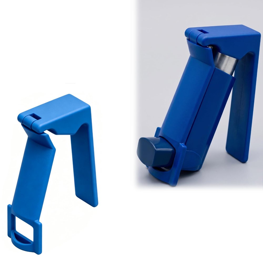Easy-Press Inhaler Holder Support, Inhaler Spacer for Adults One-Hand Grip Aid for Comfortable Daily Inhaler Use at Home, School and Travel for Users with Weak Hand Strength