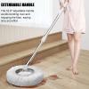 This Spin Mop and Bucket with Wringer Set for Home, 360 Spinning Mop and Titanium Crystal Finish Bucket with Detachable Drying Basket, Wet Dust Mop for Floor Cleaning,2 Cotton Mop Pads view 3