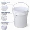 3 Pack 5 Gallon Clean Bucket with Lid and Metal Handle, Heavy-Duty Plastic Cleaning Mop Bucket for Floor Mopping, Household Cleaning, Car Wash and Utility Use, Stackable Cleaning Pail (White, 5 Gal) view 3