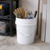 3 Pack 5 Gallon Clean Bucket with Lid and Metal Handle, Heavy-Duty Plastic Cleaning Mop Bucket for Floor Mopping, Household Cleaning, Car Wash and Utility Use, Stackable Cleaning Pail (White, 5 Gal) view 4