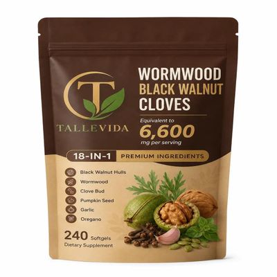 Tallevida Wormwood Black Walnut Cloves 18-in-1 Herbal Softgels, 240 Ct Pack