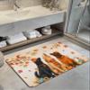Litter Star Thanksgiving Dogs Maple Leaf Bathroom Rug Diatomaceous Earth Bath Mat,Absorbent Shower Mat Non-Slip Doormat for Kitchen Bedroom, Fall Squirrel Pumpkin Flower Diatomite Stone Mats 24x36in view 1