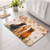 Litter Star Thanksgiving Dogs Maple Leaf Bathroom Rug Diatomaceous Earth Bath Mat,Absorbent Shower Mat Non-Slip Doormat for Kitchen Bedroom, Fall Squirrel Pumpkin Flower Diatomite Stone Mats 24x36in view 2