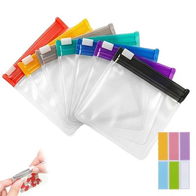 Self-Sealing Zipper Pill Bags with Slide Lock for Storage,Reusable Pill Plastic Bags for Travel,Portable Waterproof Pills Pouch Organizer Set for Small Items Daily Use Home Office Travel (7 Pcs)