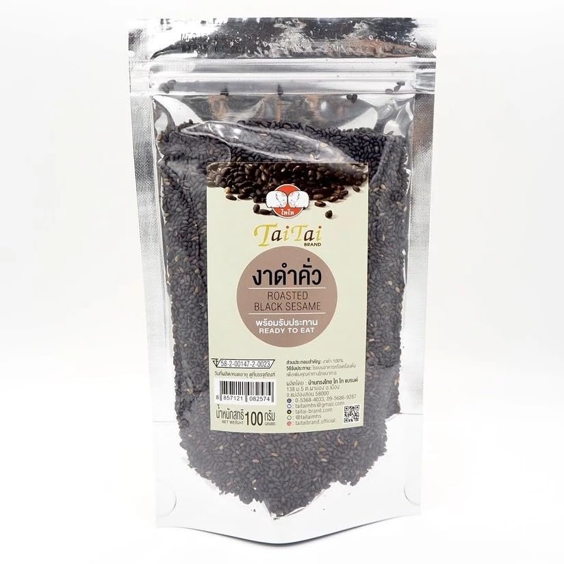 Roasted Black Sesame Seeds 100% Premium Toasted Sesame for Cooking, Baking, and Garnish (500g, Coarsely)