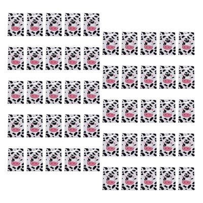 50 Pcs Cow Print Wrapping Bags for Candy and Treats, Sturdy Opp Material with Double-sided Print, Stylish and Cute Goodie Bags for Farmhouse Themed Birthday Parties and Shops
