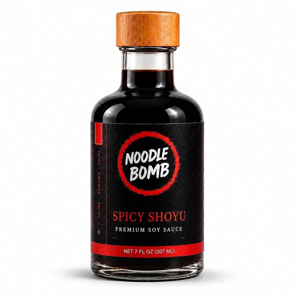 NoodleBomb Spicy Shoyu Ramen Sauce, Bold Chili Heat & Deep Umami, Japanese-Style, 7 fl oz