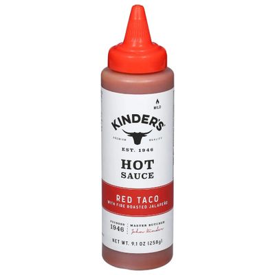 Red Taco Style Hot Sauce, Mild Pepper Sauce with Fire Roasted Jalapeo Flavor, Squeeze Bottle, 9.1 oz Bottles, Pack of 2