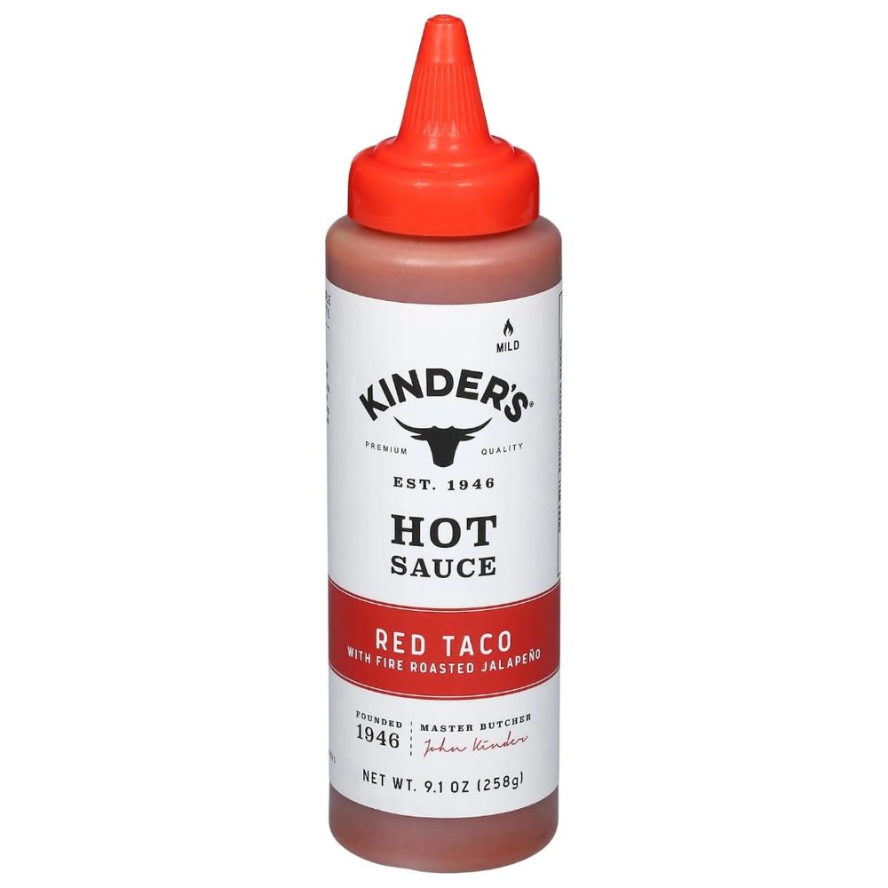 Red Taco Style Hot Sauce, Mild Pepper Sauce with Fire Roasted Jalapeo Flavor, Squeeze Bottle, 9.1 oz Bottles, Pack of 2