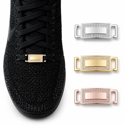 ICEDIAMOND Iced Out Sneaker Jewelry Shoelace Charms 2PCS, Pure Form-Rose